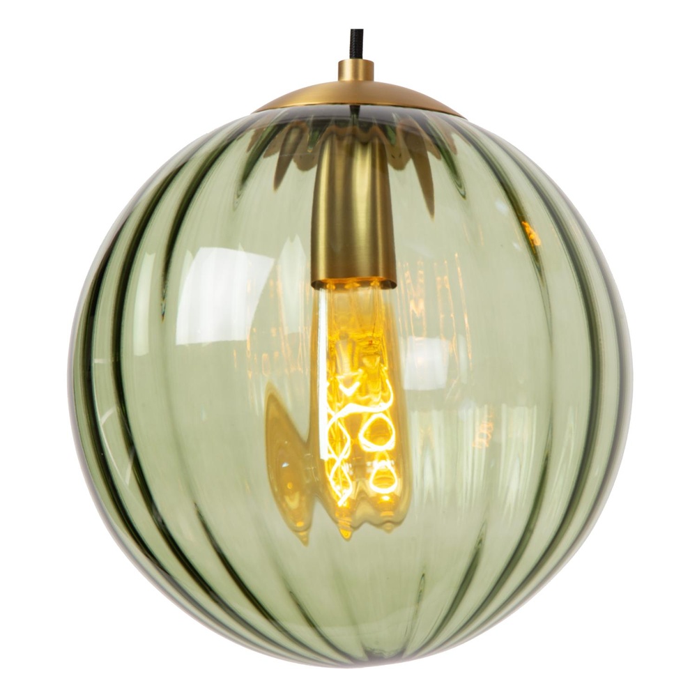 Lucide HanglampMonsaraz Ø 25cm groen glas - 45493/30/33
